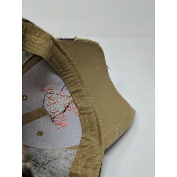 Aspen Dental Distressed Brown/Camo Hat Ripped Hidden Camo OSFM Strapback - Picture 8 of 9